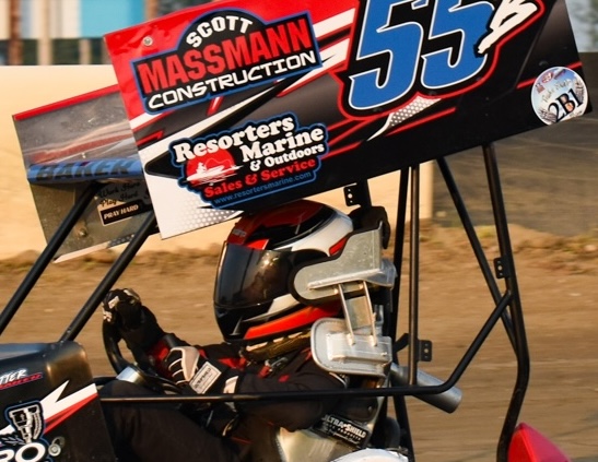 racer in colorful go kart